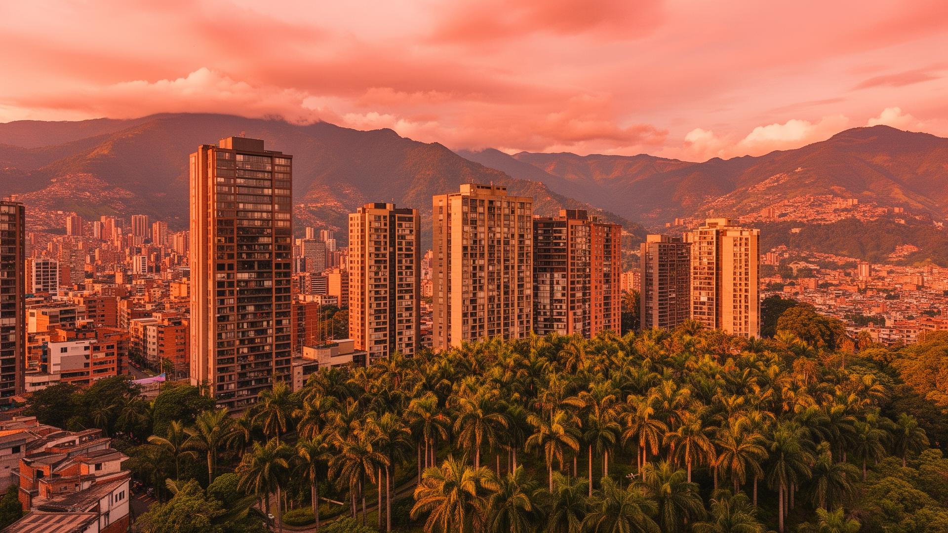 Atardecer sobre Medellín